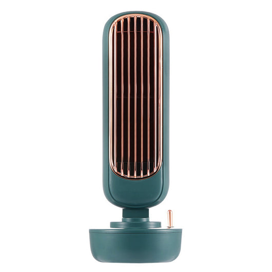 Pink small desktop electric fan humidifier with a rose gold grille and a sleek, modern design. - Image 6
