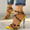 Sandalias Stiletto Puntiagudas con Tiras - Talles Grandes Moda