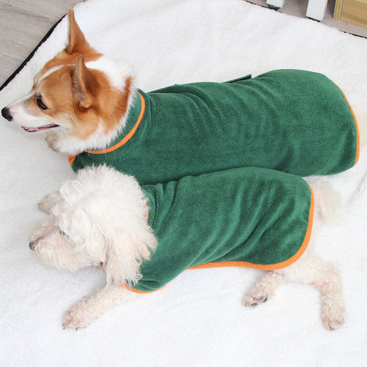 Bata de Baño para Perros con Cintura Ajustable y Cuello Protector