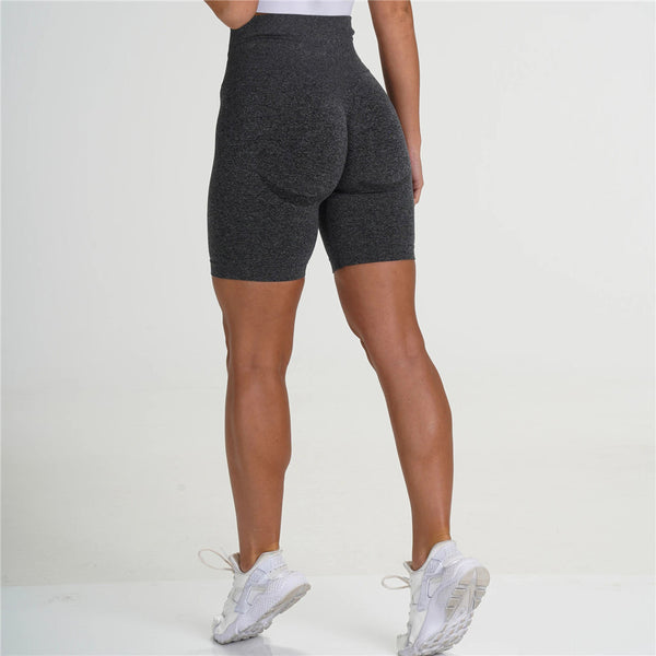 Shorts Deportivos Cintura Alta con Levantamiento Push Up para Yoga y Gym