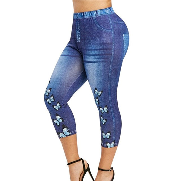 Leggings Estilo Jeans con Estampado y Ajuste Perfecto