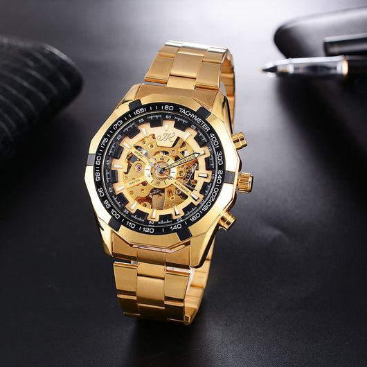 Reloj Mecánico para Hombre con Correa de Acero - Diseño Hueco de Lujo - Image 8