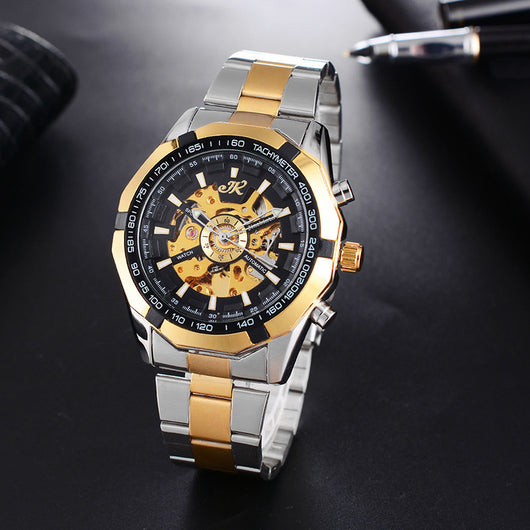 Reloj Mecánico para Hombre con Correa de Acero - Diseño Hueco de Lujo - Image 10