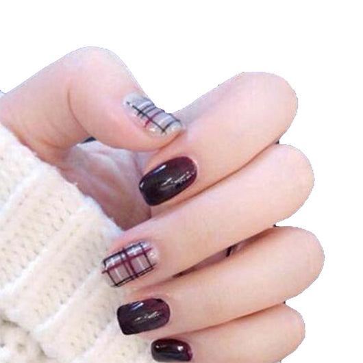 24 Uñas Postizas Decoradas con Diseño Mate Esmerilado - Image 41