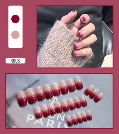 24 Uñas Postizas Decoradas con Diseño Mate Esmerilado - Image 3