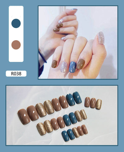 24 Uñas Postizas Decoradas con Diseño Mate Esmerilado - Image 38