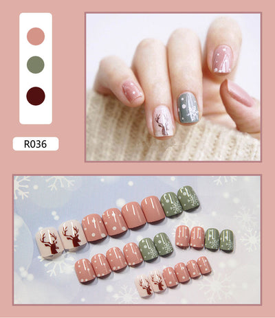 24 Uñas Postizas Decoradas con Diseño Mate Esmerilado - Image 36