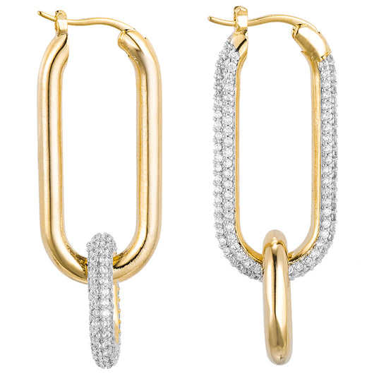 Aretes Geométricos de Doble Aro Asimétricos Retro