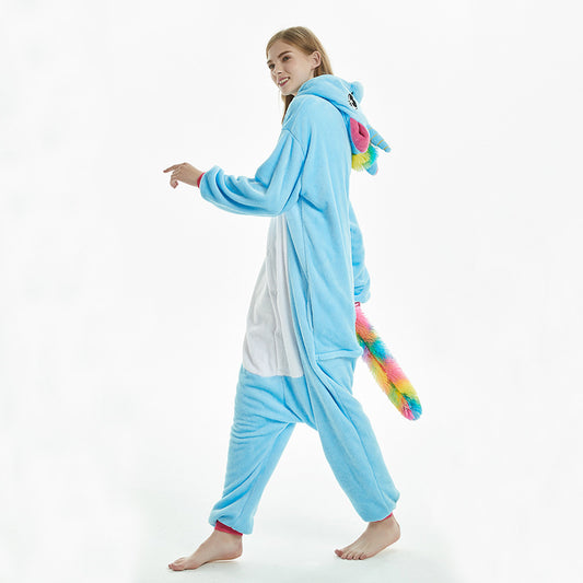 Pijama Enteriza Térmica Franela Pandas y Dinosaurios Otoño-Invierno