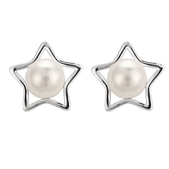 Aretes de Perla Plata Esterlina Hipoalergénicos Auténticos