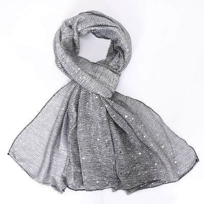 Bufanda Larga de Lentejuelas Monocromática Oro y Plata para Mujer - Image 15