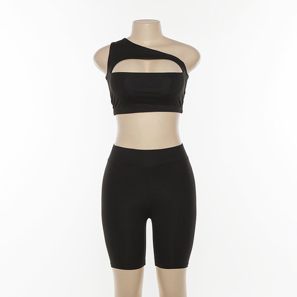 Traje Deportivo Elegante Asimétrico para Mujer - Diseño Hueco Primavera Verano