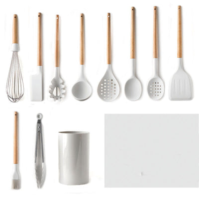 Set de Espátulas de Silicona Blanca Antiadherente para Cocina