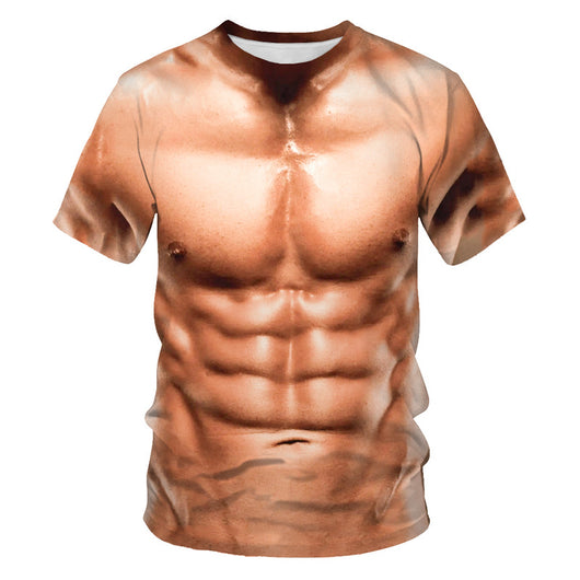 Camiseta Estampada de Manga Corta para Hombre Muscular - Image 5