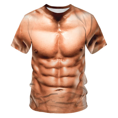 Camiseta Estampada de Manga Corta para Hombre Muscular - Image 3