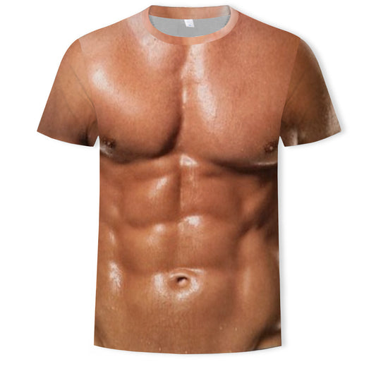 Camiseta Estampada de Manga Corta para Hombre Muscular - Image 2