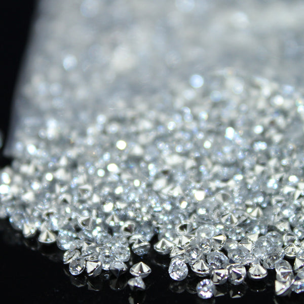 Diamante Suelto de 2.5mm con Base Acrílica Transparente para Joyería de Bodas