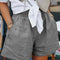 Bermudas Anchas de Algodón y Lino para Mujer