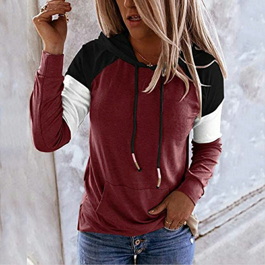 Sudadera Hoodie Suelta con Capucha - Diseño Bicolor Casual - Image 11