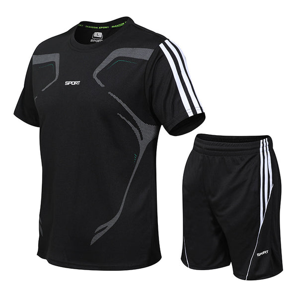Traje Casual de Seda Helada para Hombre - Manga Corta Verano Talla Grande
