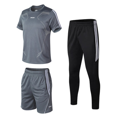 Conjunto Deportivo Hombre Verano Negro - Traje Tres Piezas Fitness Moderno - Image 11