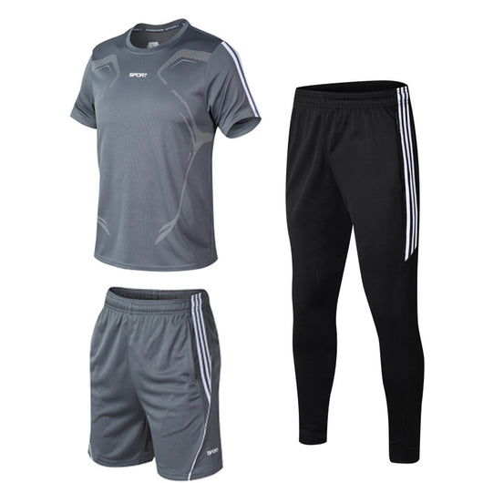 Conjunto Deportivo Hombre Verano Negro - Traje Tres Piezas Fitness Moderno - Image 4