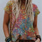 Playera Suelta con Estampado de Manga Corta