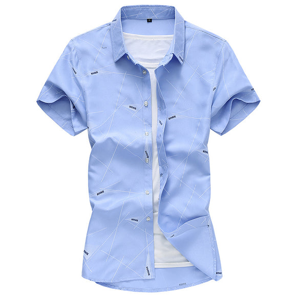 Camisa Casual de Algodón con Estampado Floral para Hombre