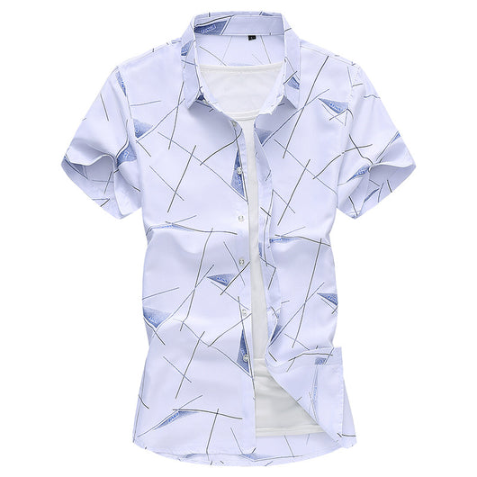 Camisa Casual de Algodón con Estampado Floral para Hombre - Image 7