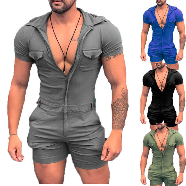 Enterizo Slim Fit con Cierre para Hombre - Manga Corta