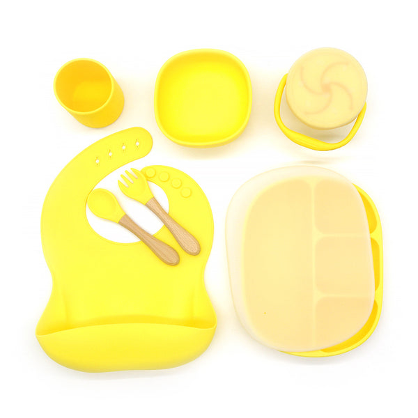 Juego de Vajilla Infantil Antideslizante con Plato, Tazón, Cubiertos y Vaso