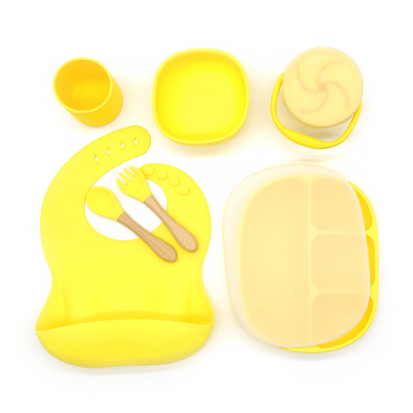 Juego de Vajilla Infantil Antideslizante con Plato, Tazón, Cubiertos y Vaso