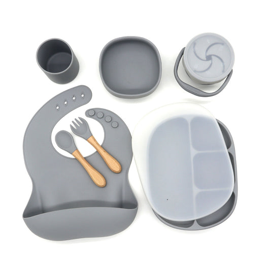 Juego de Vajilla Infantil Antideslizante con Plato, Tazón, Cubiertos y Vaso