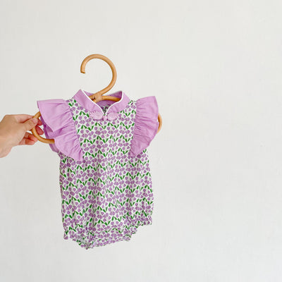 Jumpsuit Estilo Cheongsam con Cuello Asiático y Mangas Volantes Floral - Image 8
