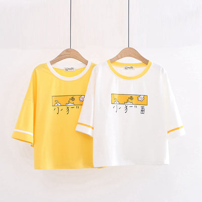 Playera Suelta de Gato Cartoon para Mujer - Estilo Casual Ins - Image 7