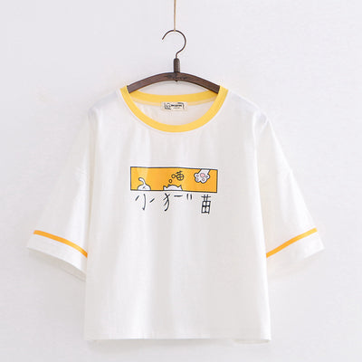 Playera Suelta de Gato Cartoon para Mujer - Estilo Casual Ins - Image 11