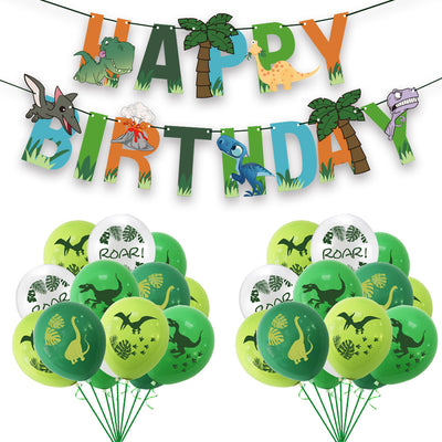 Set Completo de Decoración Dinosaurio con Globos, Banderín y Letras para Fiesta Infantil - Image 3