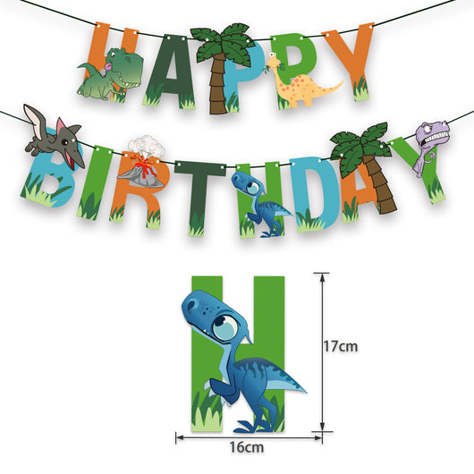 Set Completo de Decoración Dinosaurio con Globos, Banderín y Letras para Fiesta Infantil - Image 5