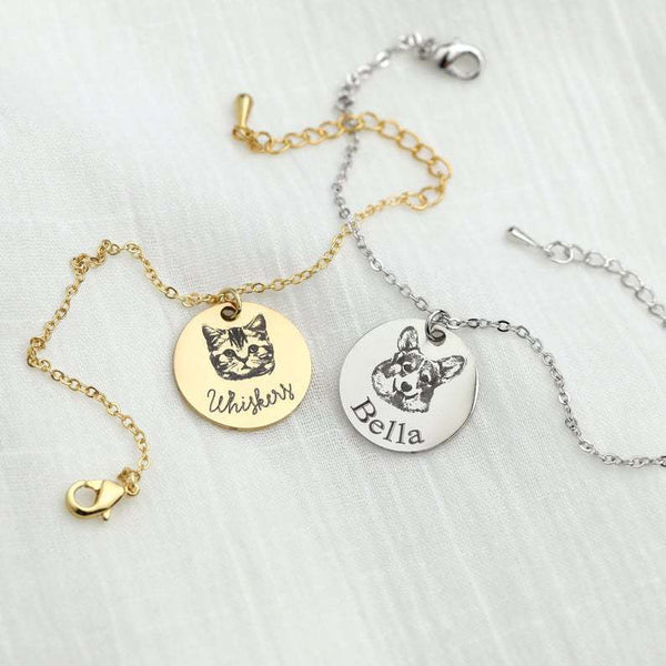 Pulsera Artesanal Pintada a Mano con Gato y Perro