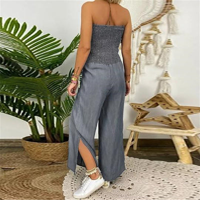 Pantalón Denim Slim Fit con Abertura Ancha y Pecho Elástico