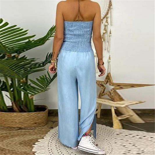 Pantalón Denim Slim Fit con Abertura Ancha y Pecho Elástico - Image 2