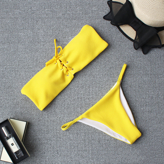 Bikini Dividido a Rayas Delgadas - Diseño Minimalista y Versátil - Image 11
