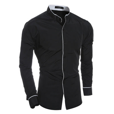 Camisa Casual Hombre Cuello Alto Manga Larga - Image 9