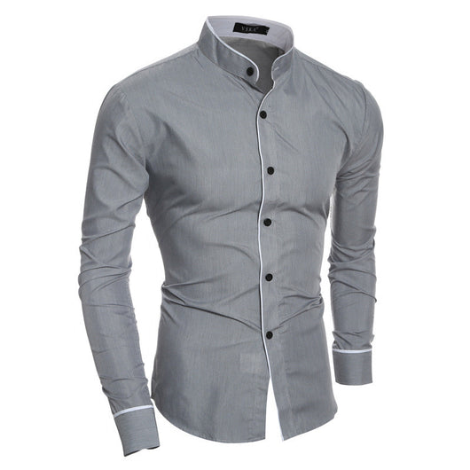 Camisa Casual Hombre Cuello Alto Manga Larga - Image 7