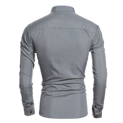 Camisa Casual Hombre Cuello Alto Manga Larga - Image 11