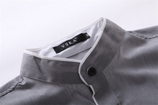 Camisa Casual Hombre Cuello Alto Manga Larga - Image 3