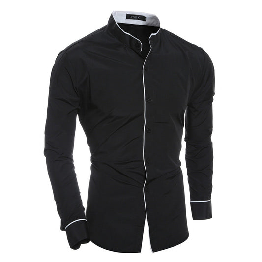 Camisa Casual Hombre Cuello Alto Manga Larga - Image 2
