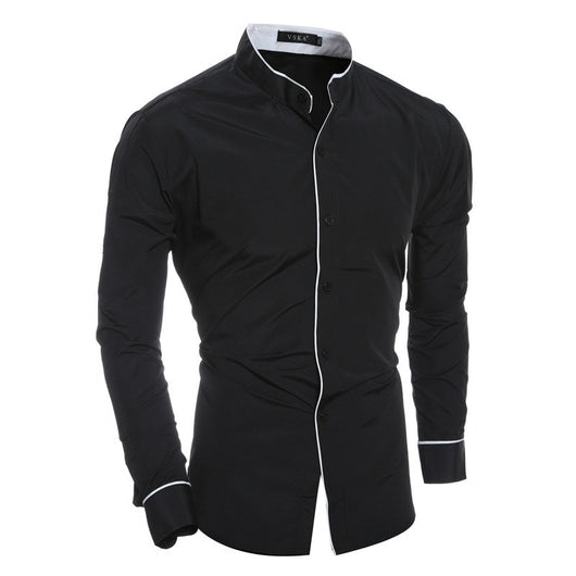 Camisa Casual Hombre Cuello Alto Manga Larga - Image 2