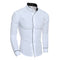 Camisa Casual Masculina Gola Alta Manga Longa