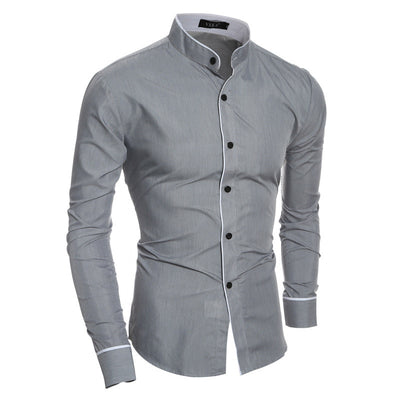 Camisa Casual Hombre Cuello Alto Manga Larga - Image 5
